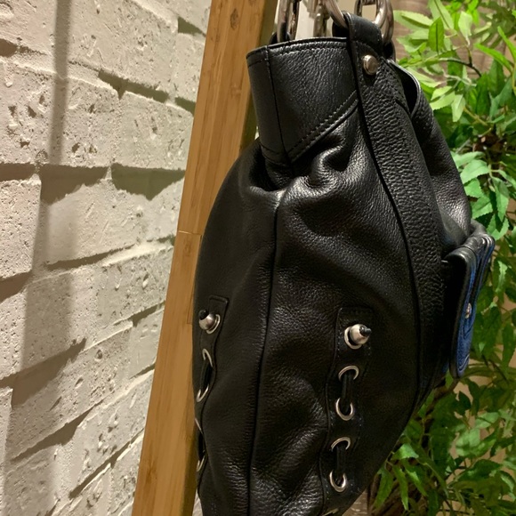 B. Makowsky Black Leather Hobo/Shoulder Bag - Picture 3 of 15